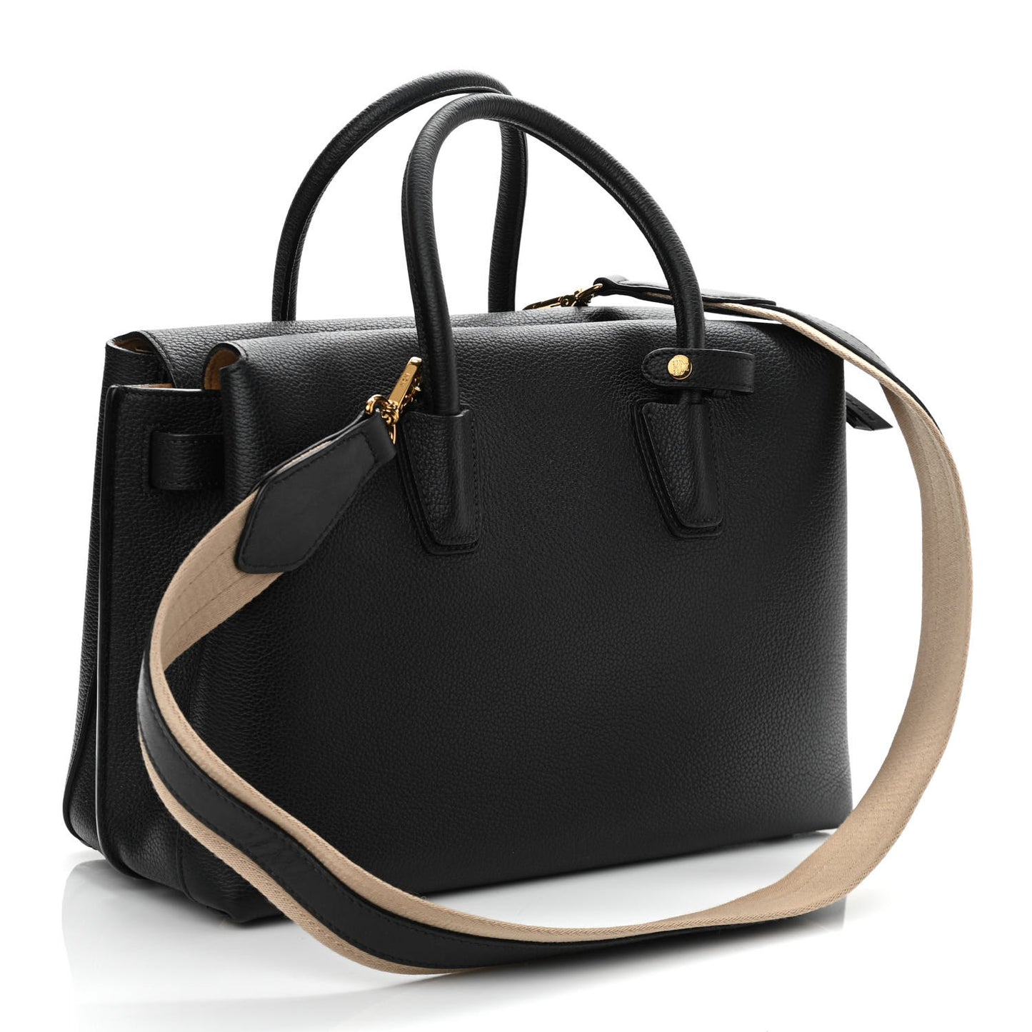 Grained Calfskin Medium Milla Tote Black