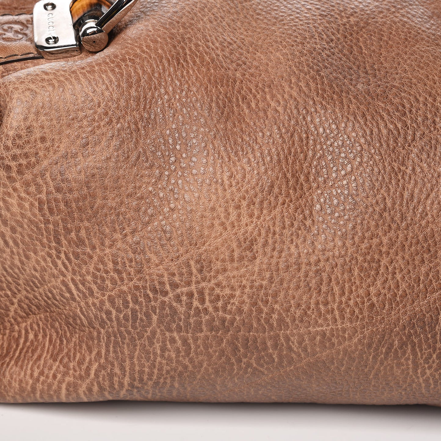 Calfskin Medium Bamboo Bar Shoulder Bag Light Brown