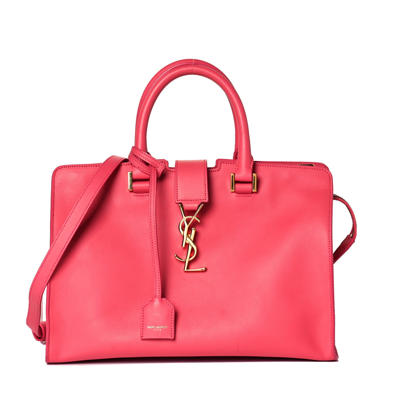 Saint Laurent Calfskin Small Monogram Cabas Coral 1 of 7