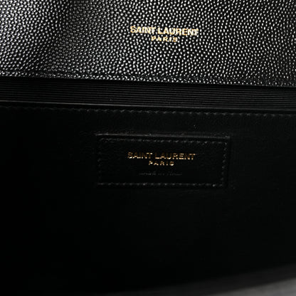 Saint Laurent Grain De Poudre Medium Classic Monogram Kate Satchel Black 6 of 9