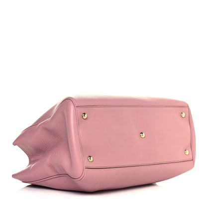 Gucci Pebbled Calfskin Medium Bamboo Shopper Tote Pink 3 of 13