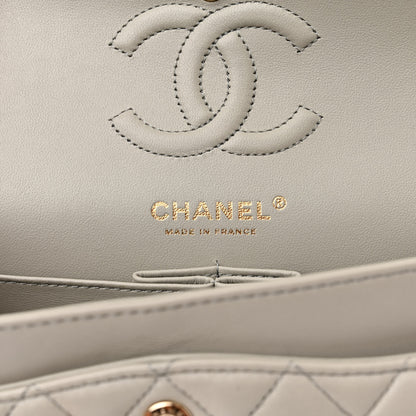 Chanel Lambskin Quilted Small Double Flap Grey 6 of 11