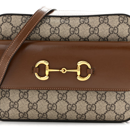 Gucci GG Supreme Monogram Small Horsebit 1955 Shoulder Bag Beige Brown Sugar 8 of 10
