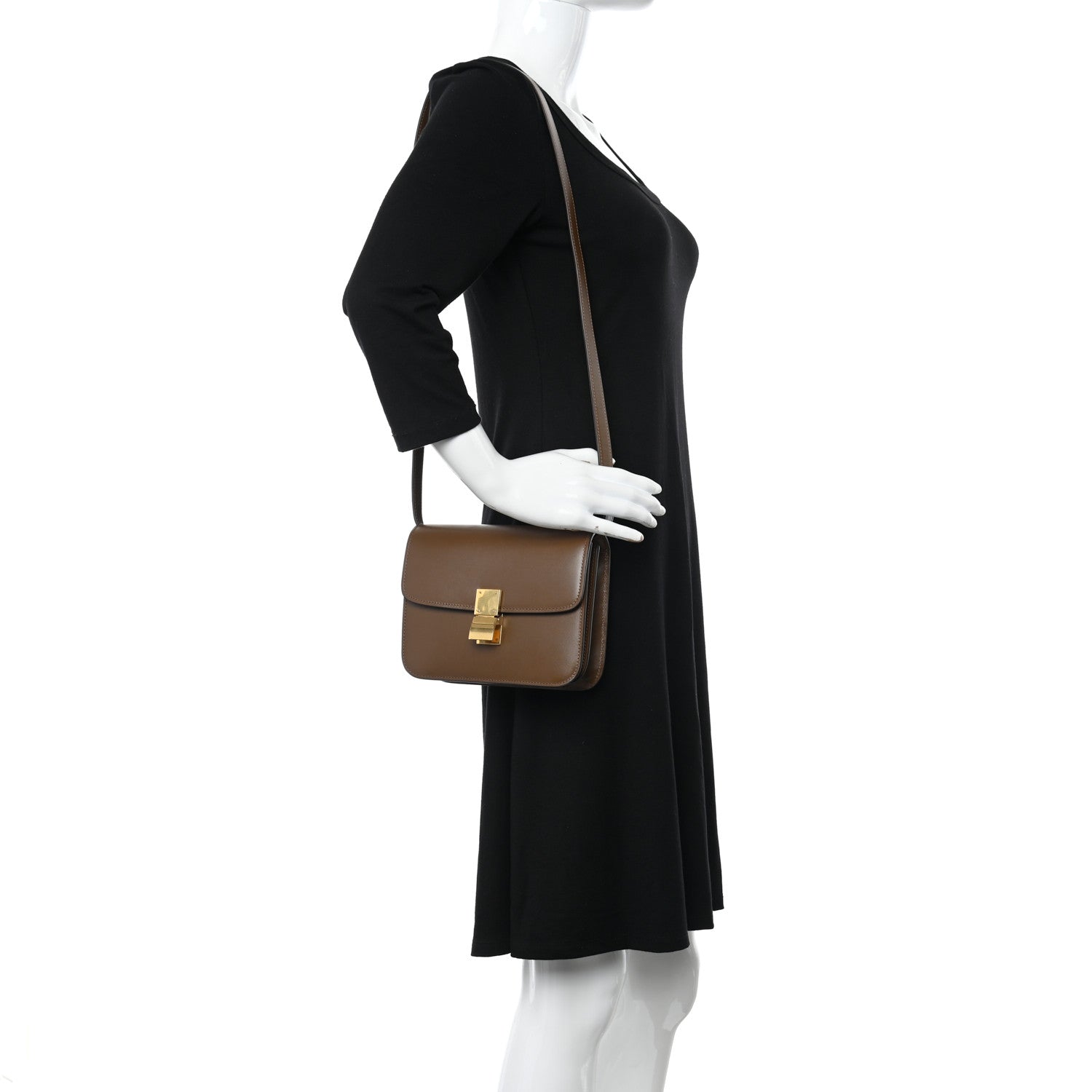 Celine Box Calfskin Teen Classic Box Flap Bag Camel 3 of 9