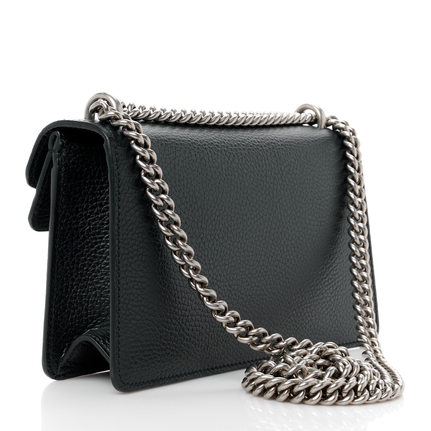 Gucci Dollar Calfskin Enamel Small Dionysus Shoulder Bag Black Electric Blue 3 of 13