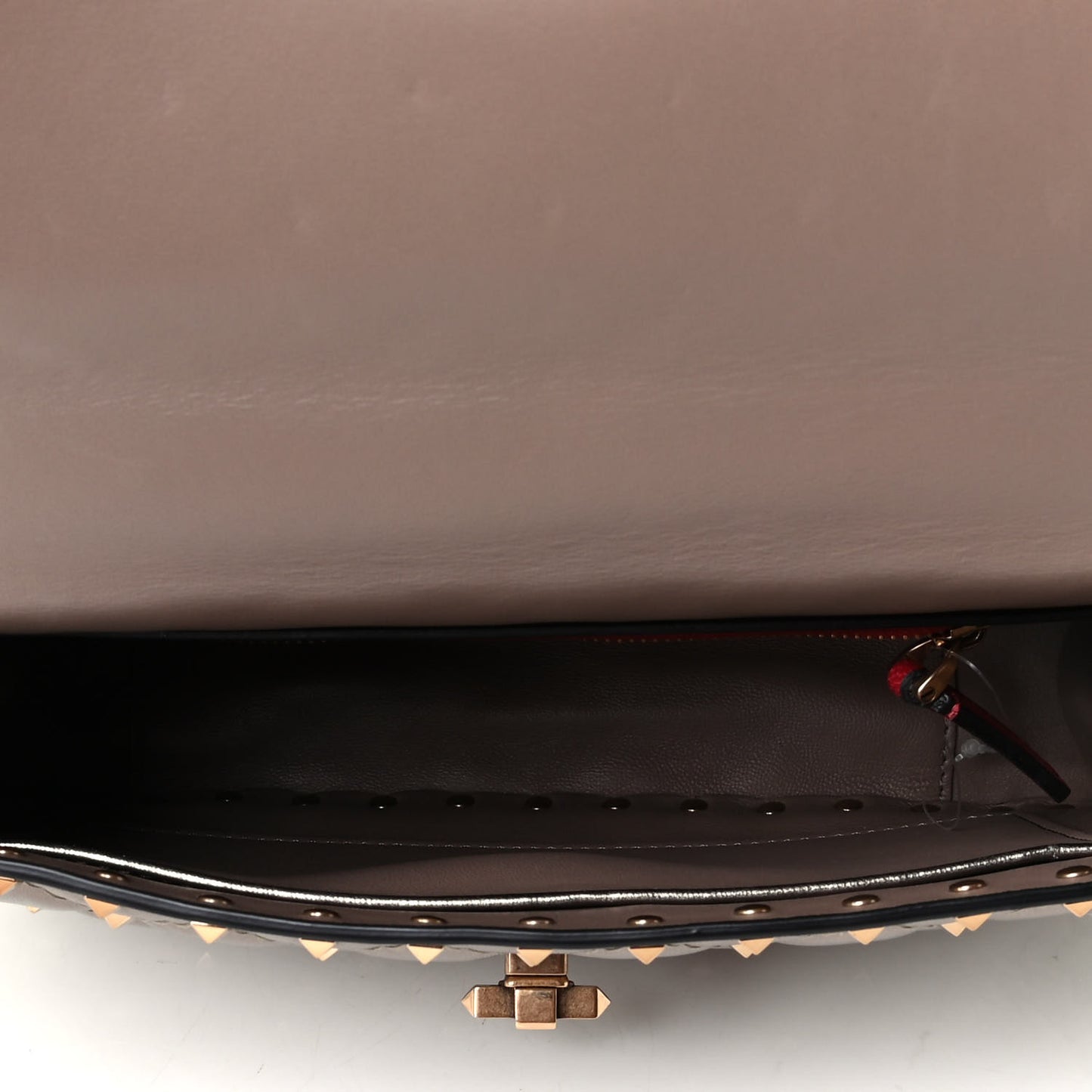Metallic Lambskin Medium Rockstud Spike Shoulder Bag Sasso
