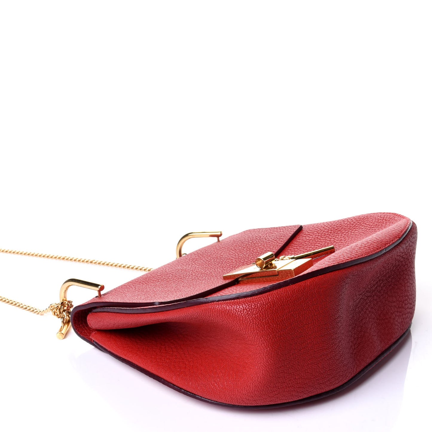 Grained Lambskin Drew Shoulder Bag Plaid Red