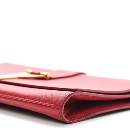 Saint Laurent Textured Calfskin Classic Y Ligne Clutch Red 10 of 13