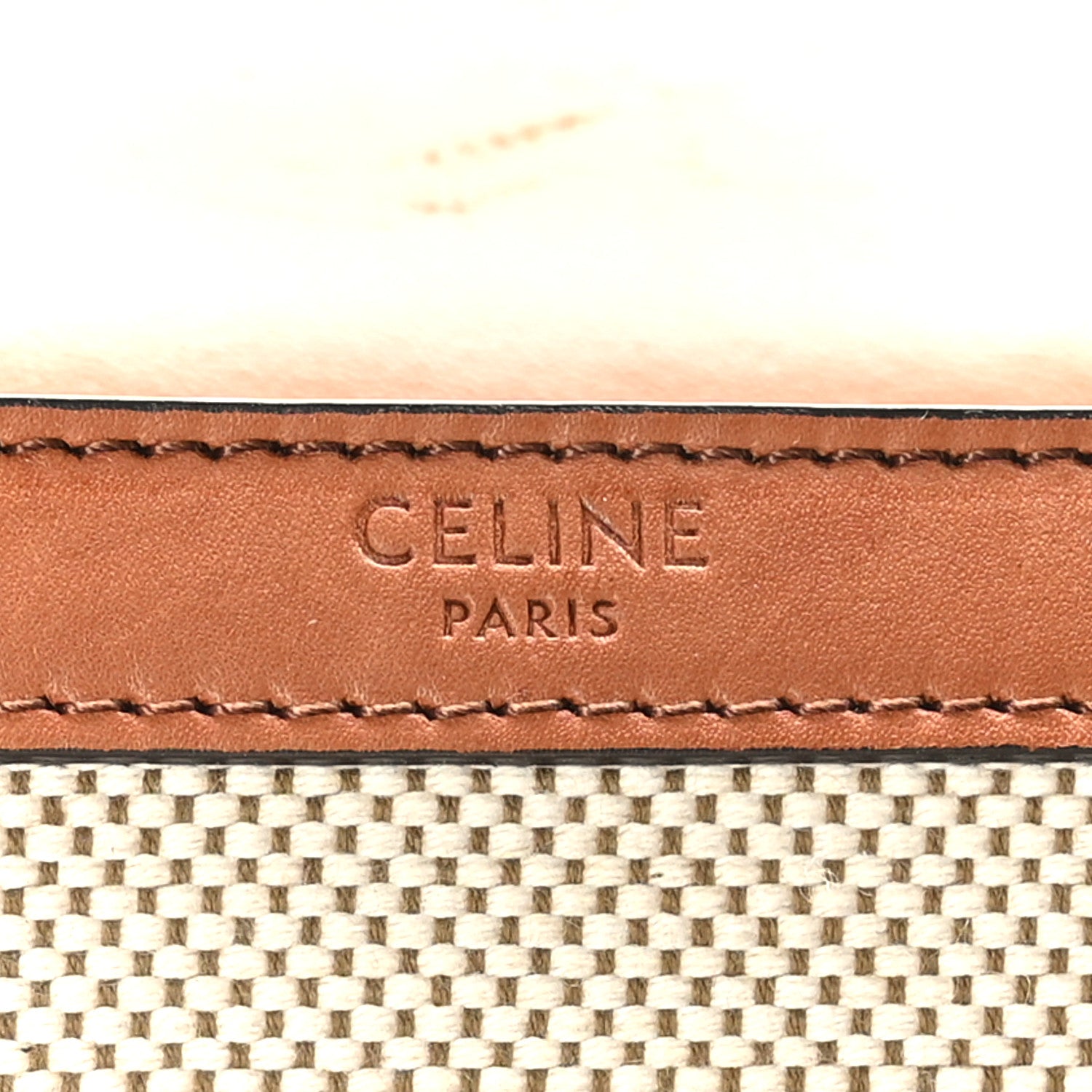 Celine Textile Natural Calfskin Teen Triomphe White Tan 7 of 11