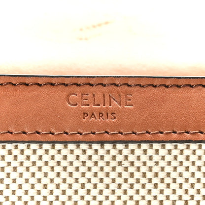 Celine Textile Natural Calfskin Teen Triomphe White Tan 7 of 11