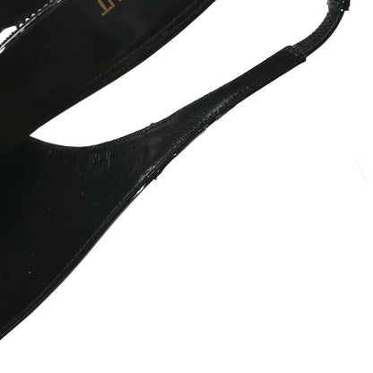 Saint Laurent Patent Calfskin Kiss 105 Slingback Pumps 41 Black 9 of 9