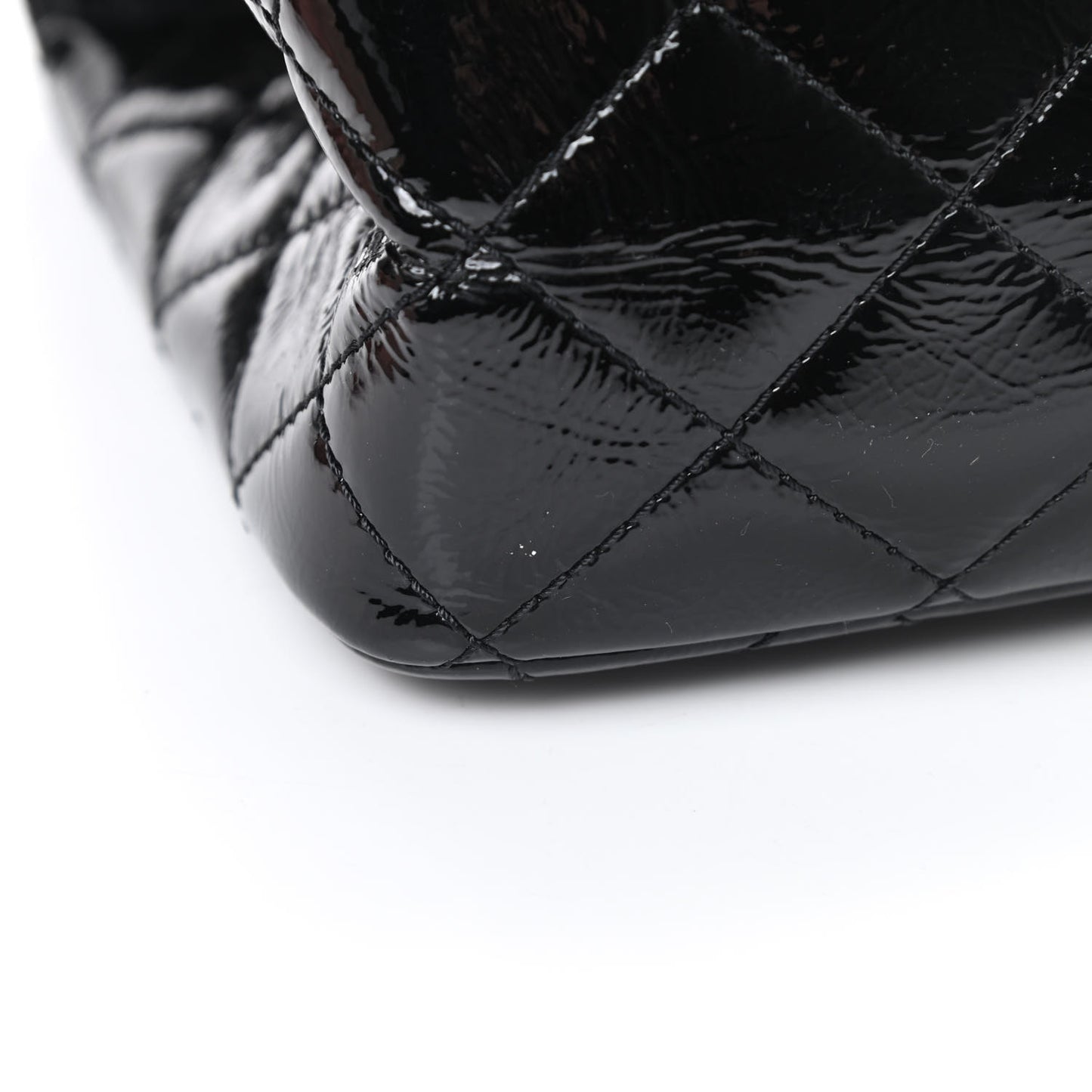 Distressed Patent Quilted 2.55 Reissue 227 Flap Black