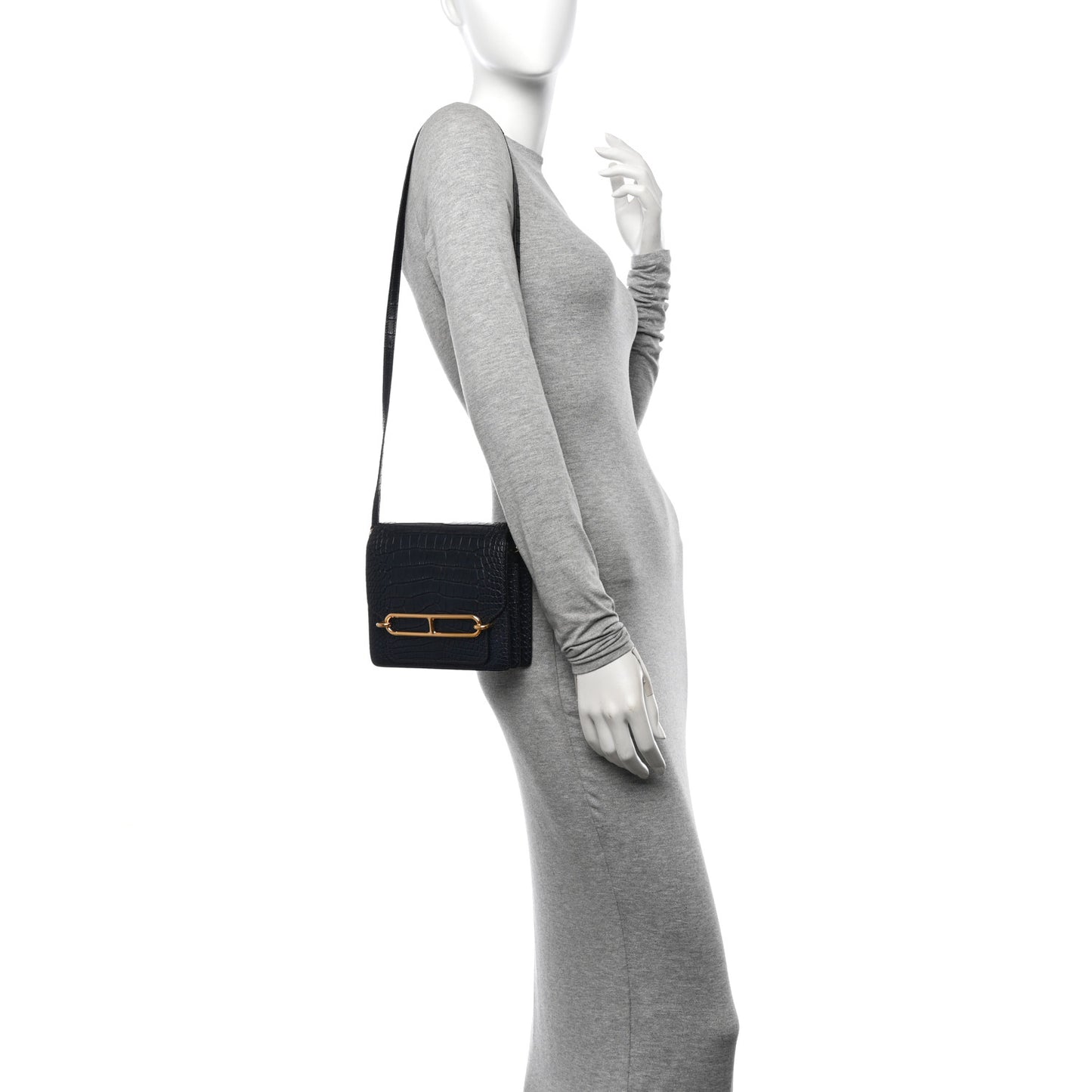 Matte Alligator Mini Sac Roulis Bleu Nuit