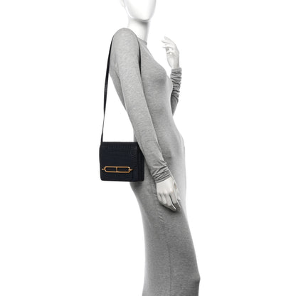 Hermes Matte Alligator Mini Sac Roulis Bleu Nuit 2 of 11