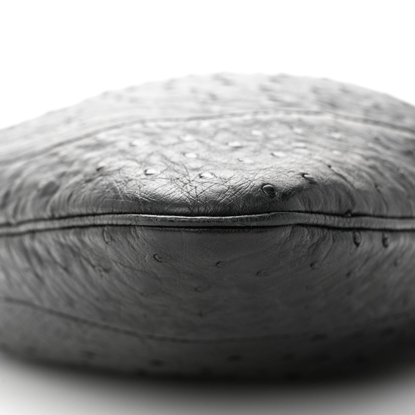 Ostrich Large Jackie Hobo Black