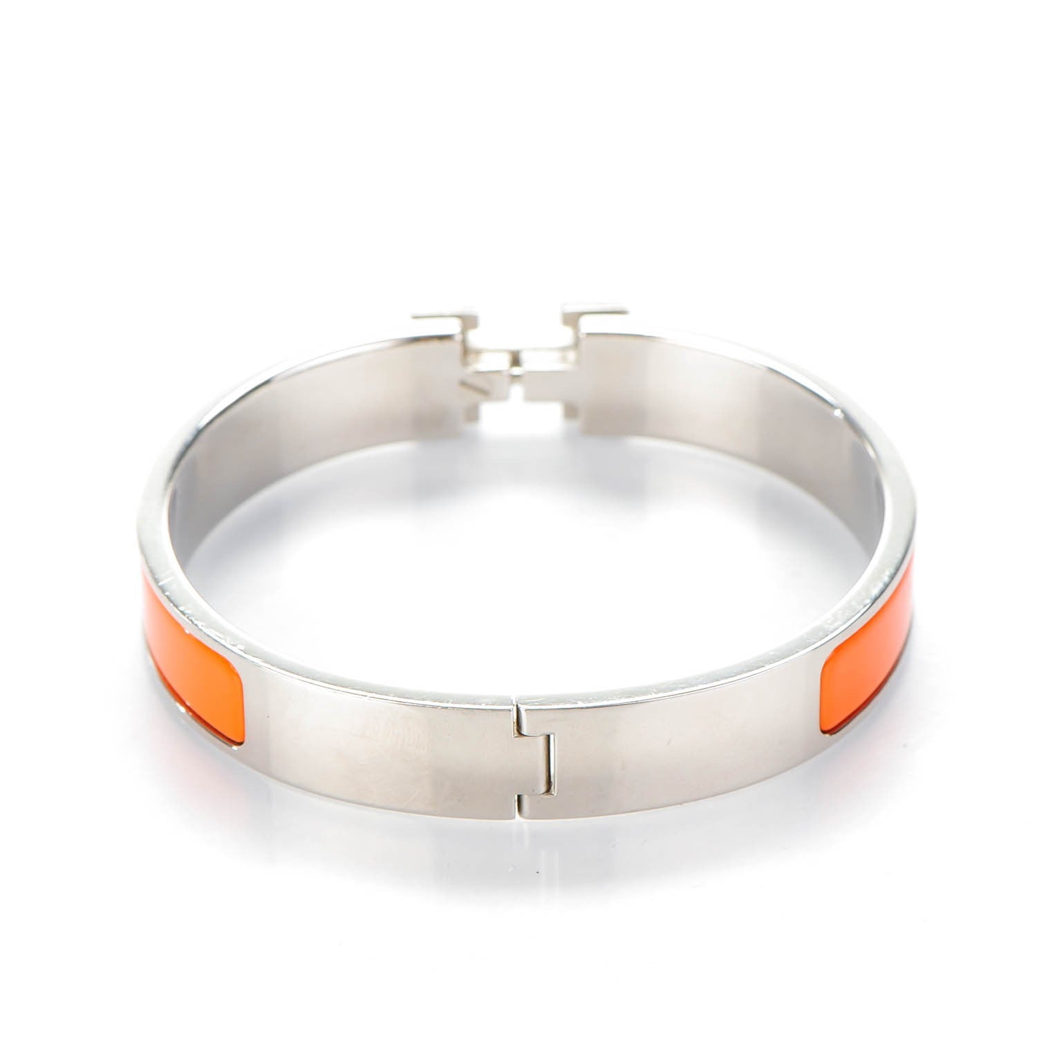 Hermes Enamel Narrow Clic Clac H Bracelet GM Orange 3 of 5