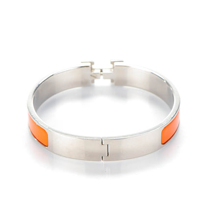 Hermes Enamel Narrow Clic Clac H Bracelet GM Orange 3 of 5