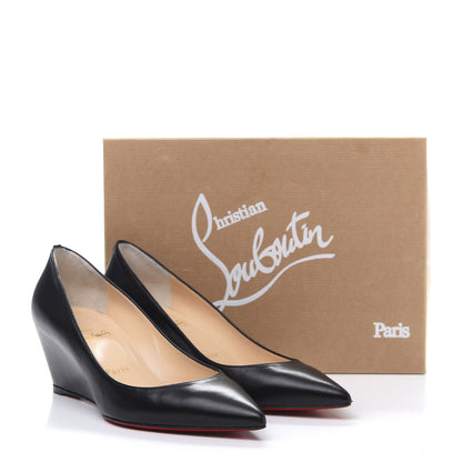 Christian Louboutin Shiny Nappa Pipina 55 Wedges 39 Black 10 of 10
