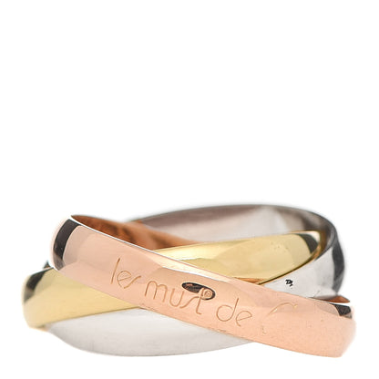 Cartier 18K Pink Yellow White Gold Classic Les Must De Cartier Trinity Ring 48 4.5 1 of 4