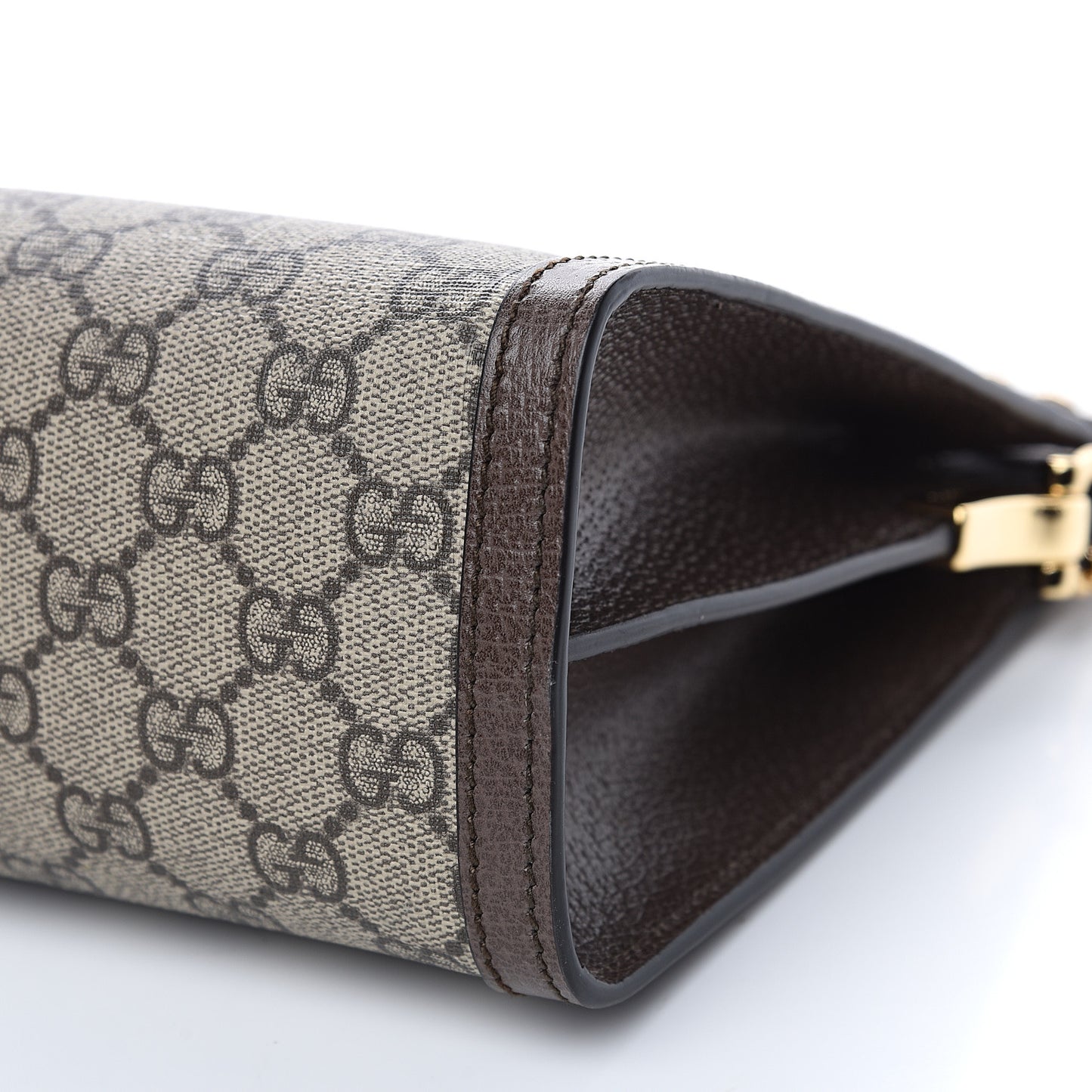 GG Supreme Monogram Web Medium Ophidia Chain Shoulder Bag Brown