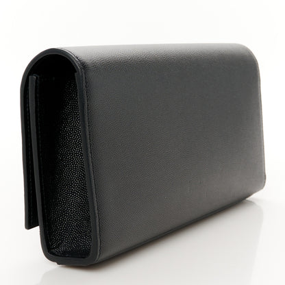 Saint Laurent Grain De Poudre Monogram Cassandre Clutch Black 3 of 11
