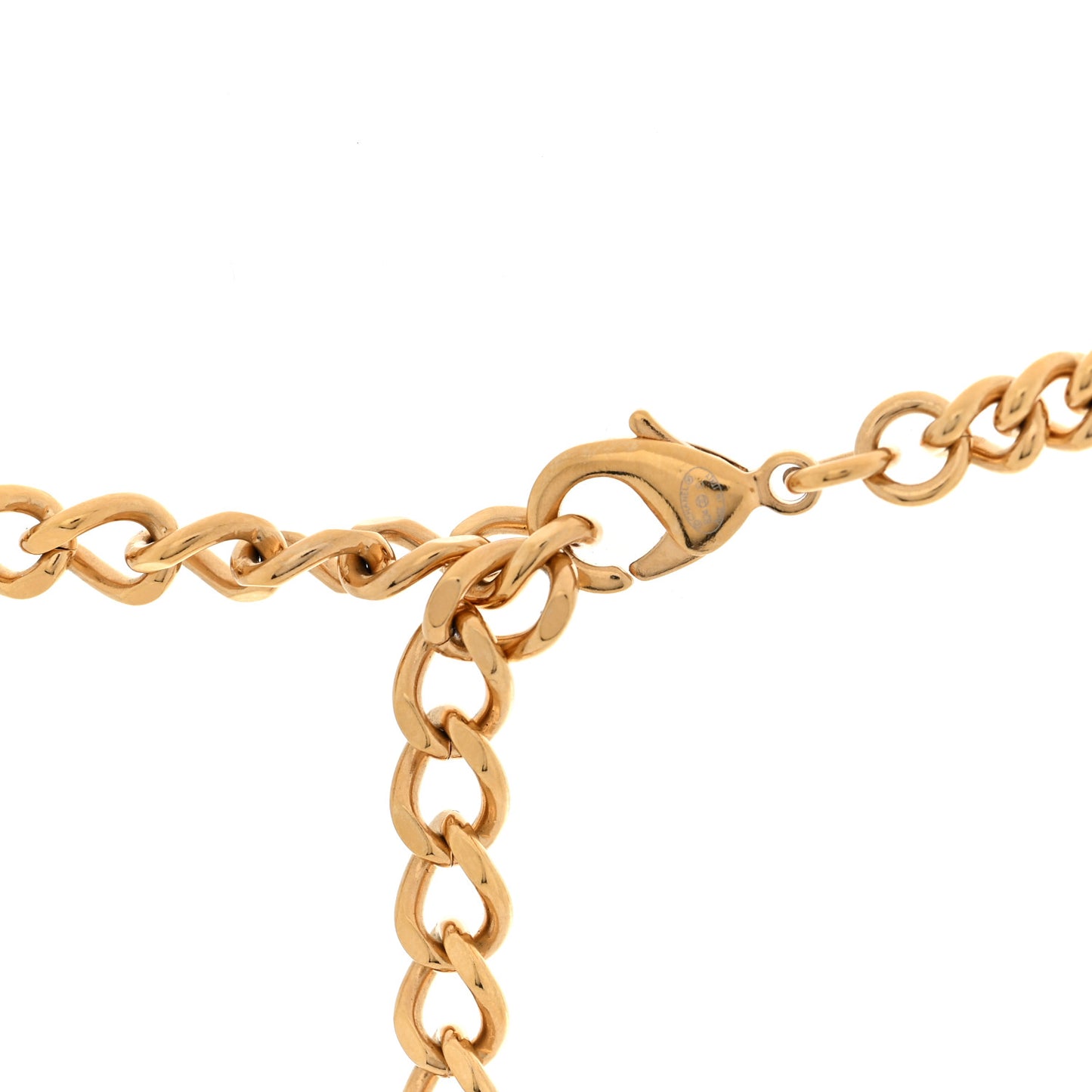 Enamel CC Necklace Gold White