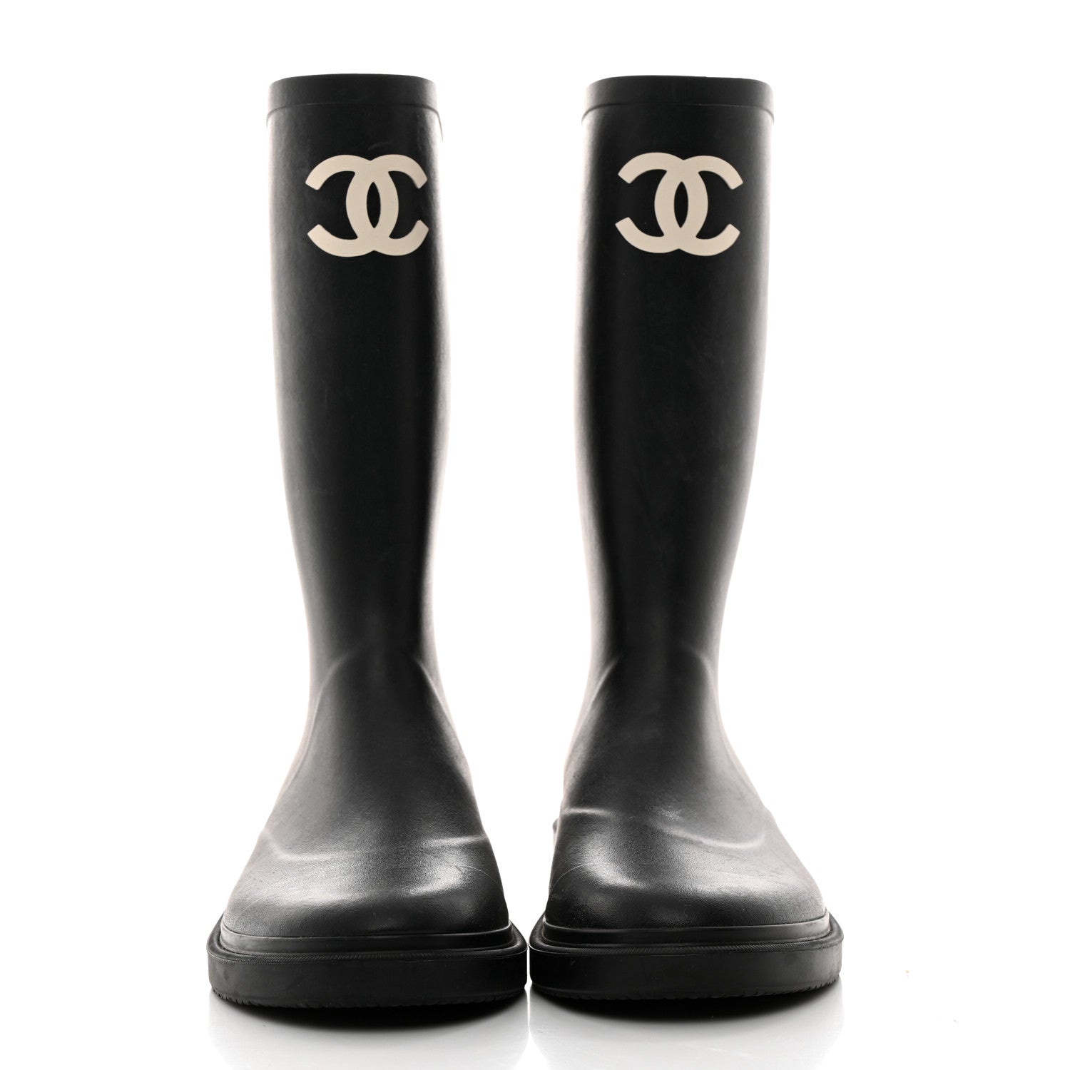 Chanel Caoutchouk CC High Boots 40 Black 2 of 8