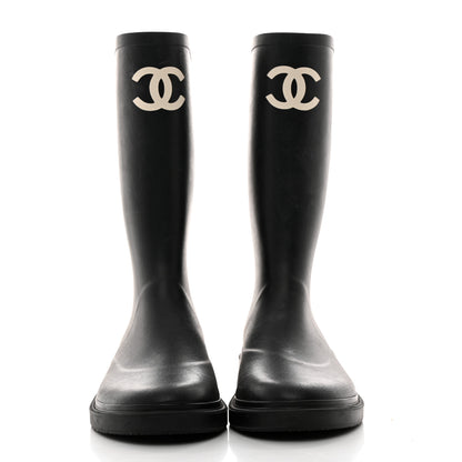 Chanel Caoutchouk CC High Boots 40 Black 2 of 8