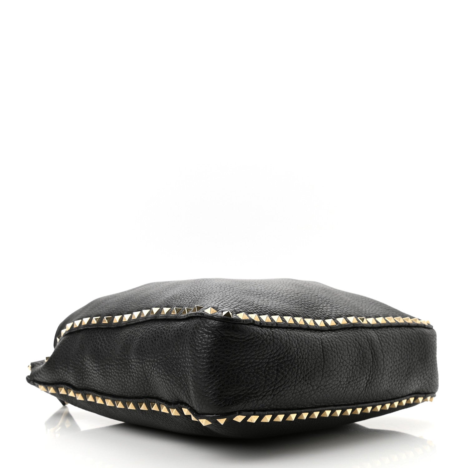Valentino Garavani Pebbled Calfskin Large Rockstud Flip-Lock Messenger Bag Black 4 of 10