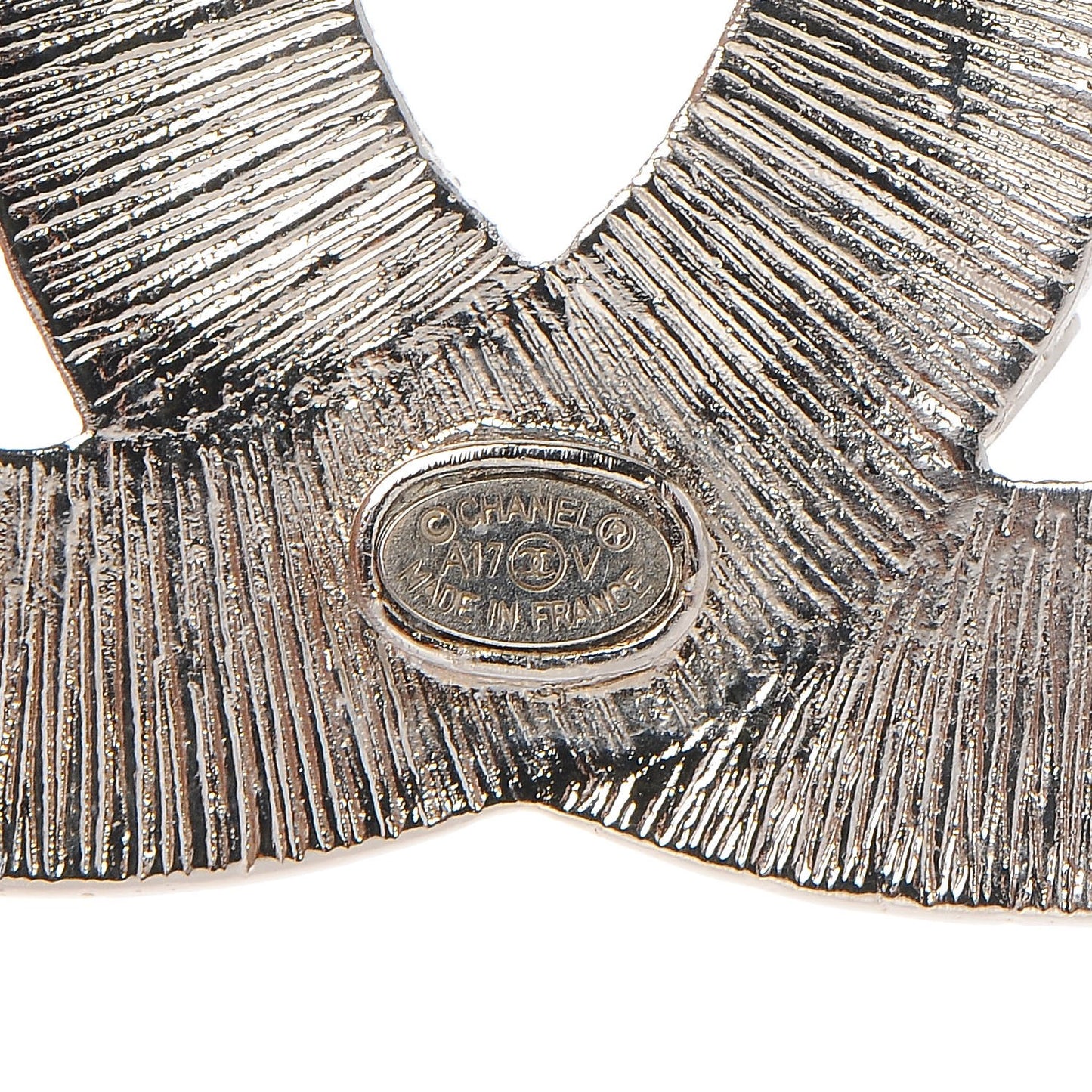 Baguette Crystal CC Brooch Silver