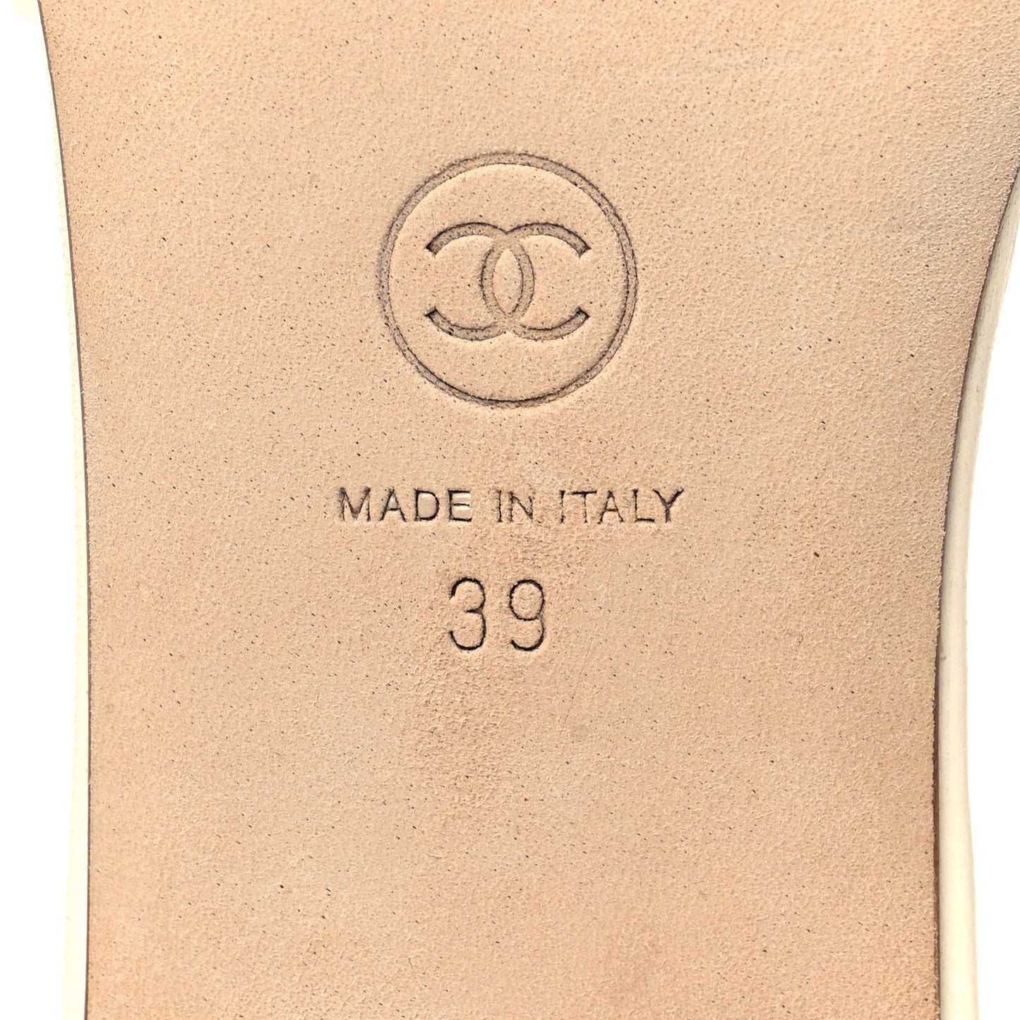 Calfskin Pearl CC Mules 39 Ivory