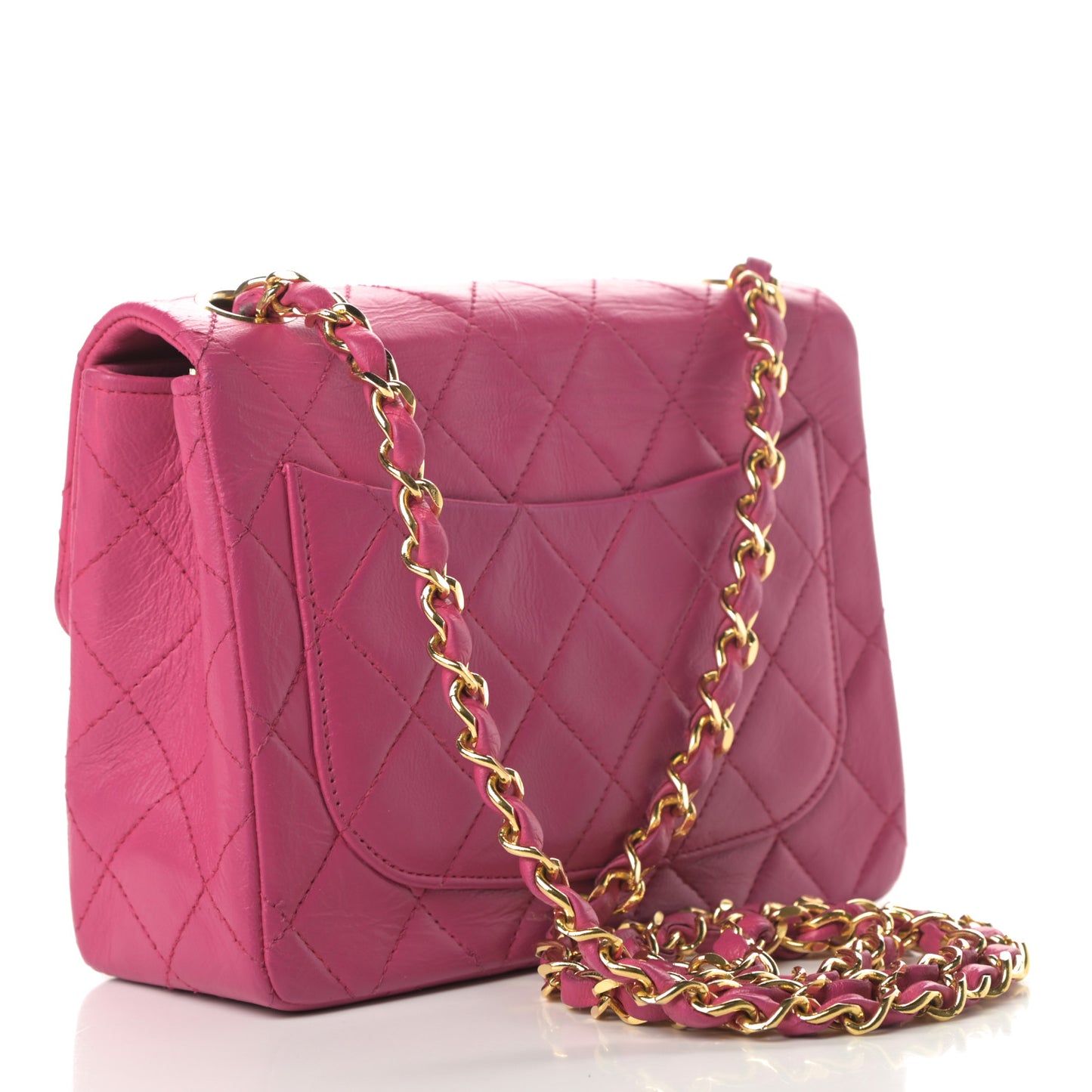 Lambskin Quilted Mini Square Flap Pink