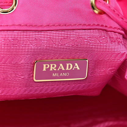 Prada Re-Nylon Saffiano Duet Bucket Crossbody Bag Fuxia 7 of 9