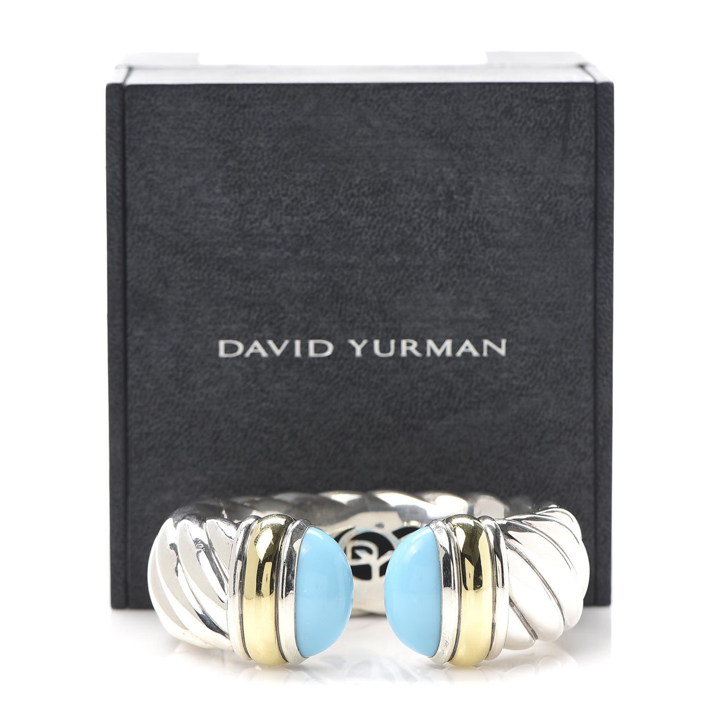 Sterling Silver 18K Yellow Gold Turquoise 25mm Waverly Bracelet