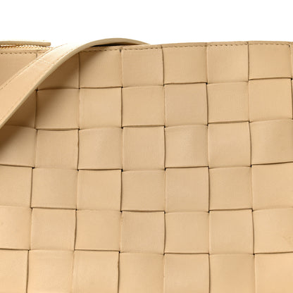 Bottega Veneta Lambskin Maxi Intrecciato Bowling Cassette Shoulder Bag Porridge 8 of 15