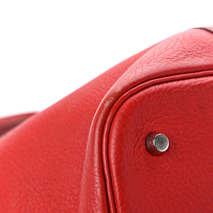 Hermes Taurillon Clemence Picotin 26 GM Rouge Casaque 8 of 17