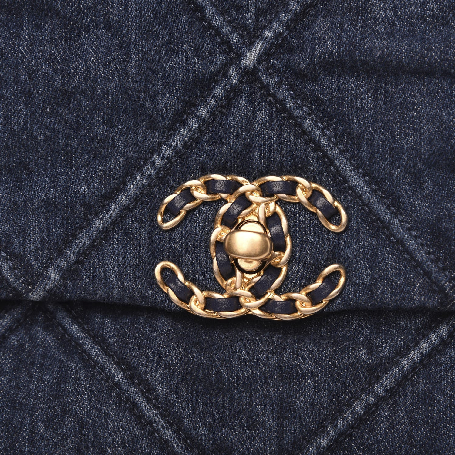 Chanel Denim Quilted Large 19 Flap Blue 11 of 12