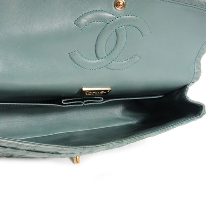 Chanel Python Medium Double Flap Green 7 of 9
