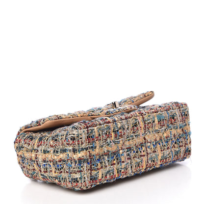 Chanel Tweed Quilted Mini Rectangular Flap Gold Blue 4 of 10