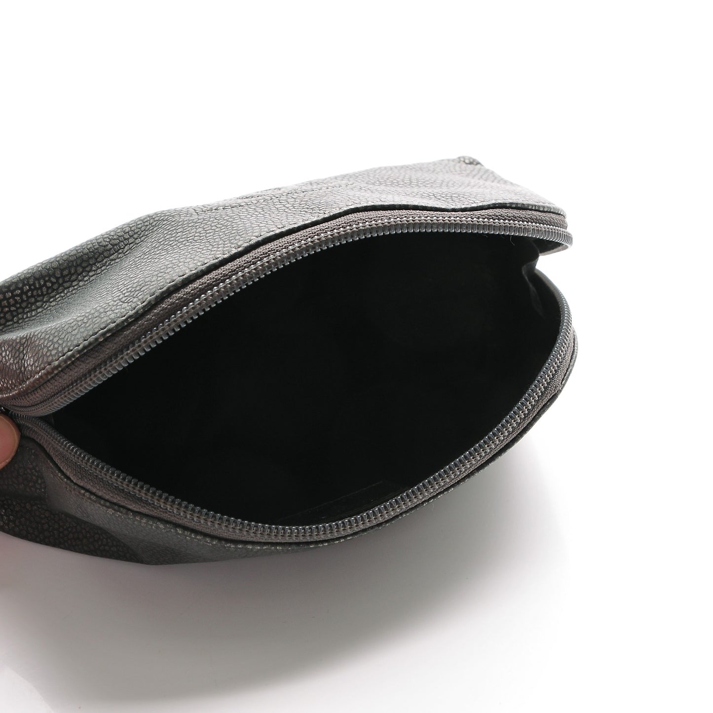 Metallic Caviar Timeless CC Cosmetic Pouch Dark Grey