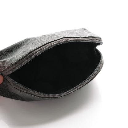 Chanel Metallic Caviar Timeless CC Cosmetic Pouch Dark Grey 5 of 8