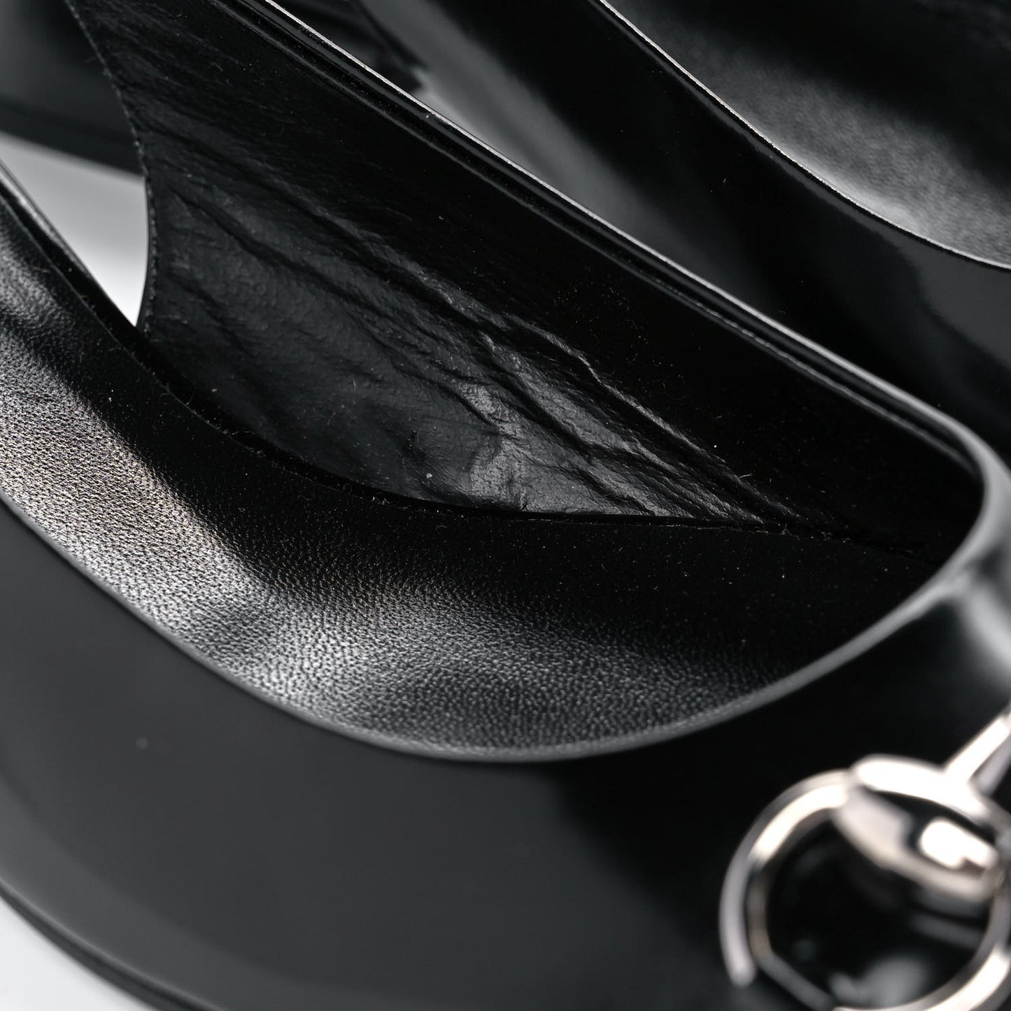 Regent Calfskin Horsebit Slingback Pumps 38 Black