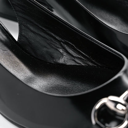 Gucci Regent Calfskin Horsebit Slingback Pumps 38 Black 10 of 11
