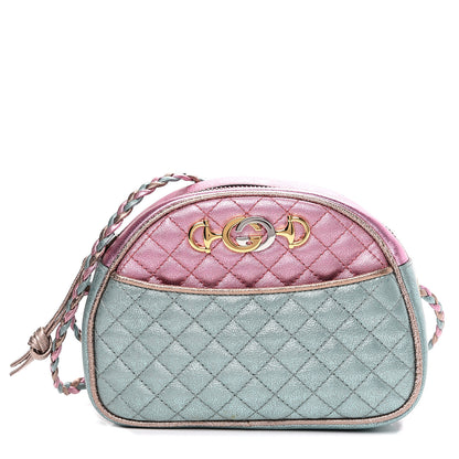 Gucci Laminated Nappa Trapuntata Mini Zumi Dome Shoulder Bag Rosa Lago Rame 1 of 9