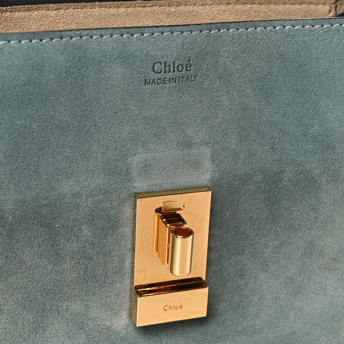 Suede Smooth Calfskin Drew Shoulder Bag Cloudy Blue
