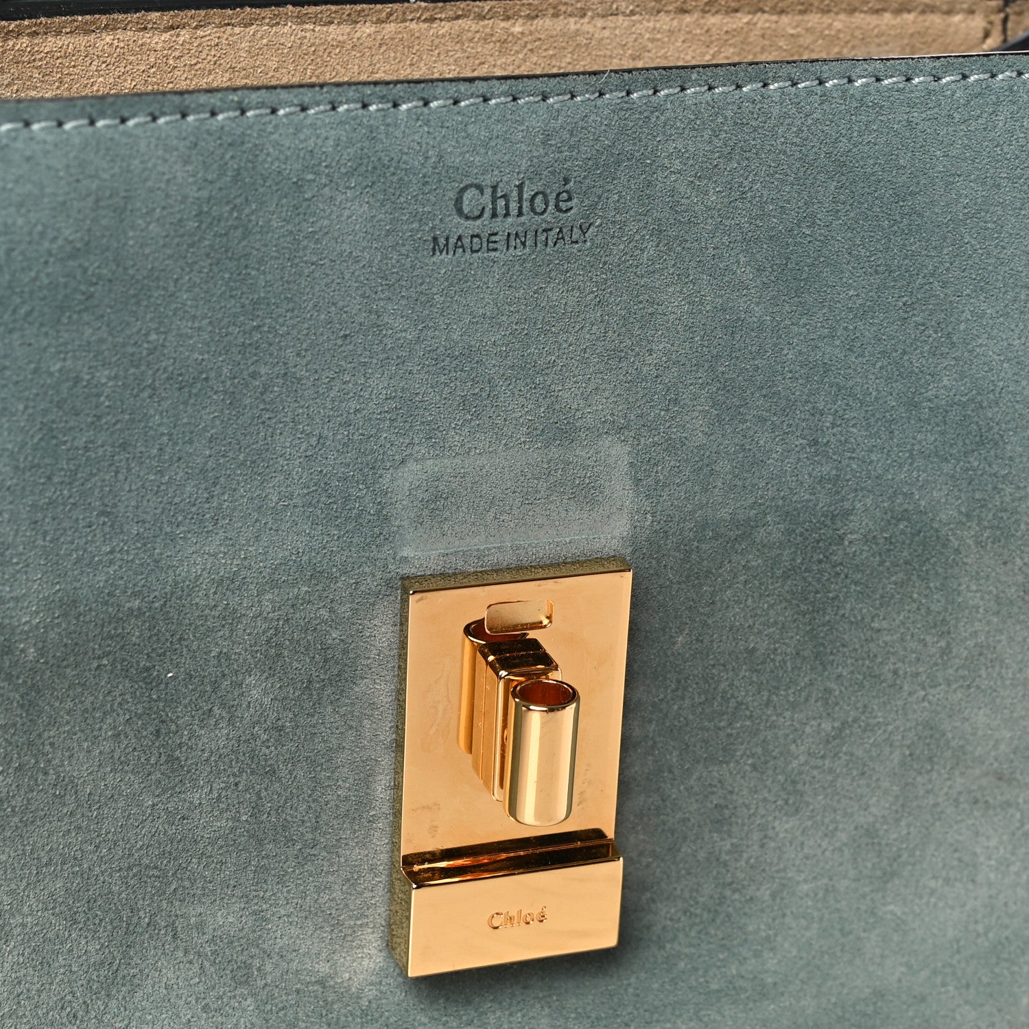 Chloe Suede Smooth Calfskin Drew Shoulder Bag Cloudy Blue 12 of 16