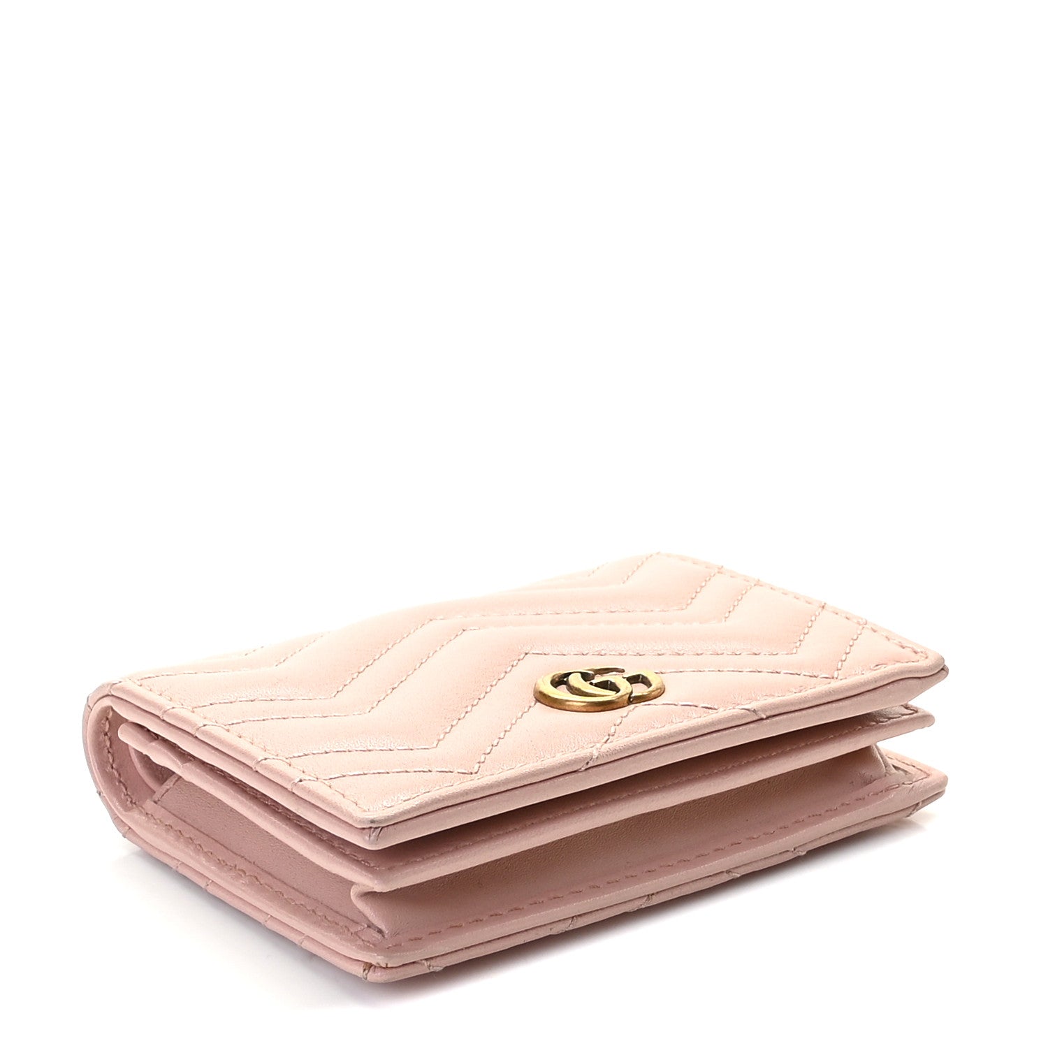 Gucci Calfskin Matelasse GG Marmont Card Case Perfect Pink 4 of 9