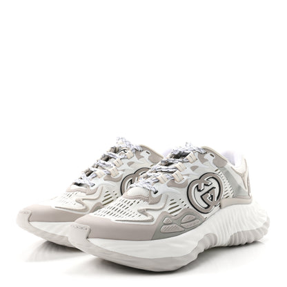 Gucci Mesh Fabric Ripple Splash Mens Sneakers  7 Grey White 4 of 10