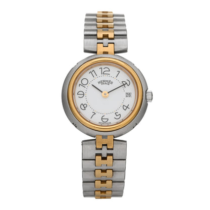 Hermes Stainless Steel 25mm Clipper Quartz Watch Gold 1 of 4