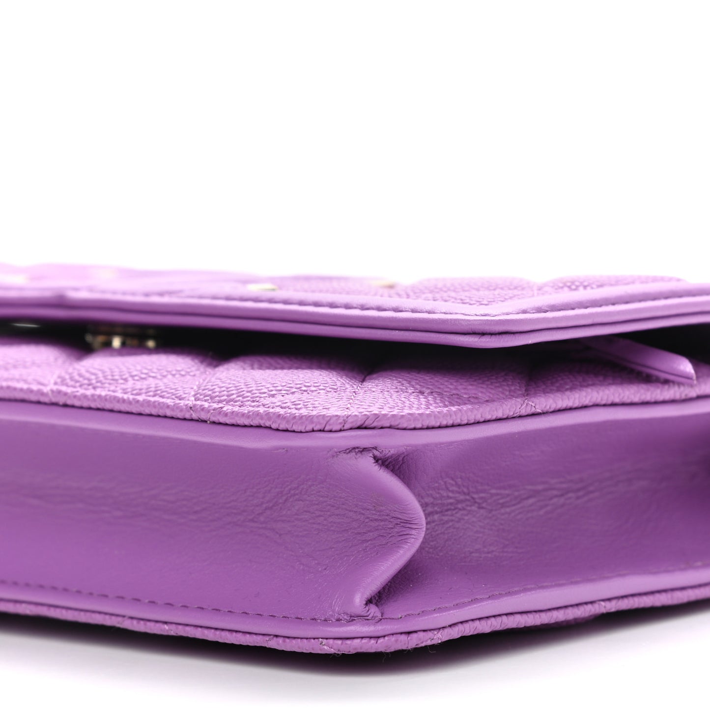Caviar Quilted CC Filigree Wallet On Chain WOC Purple